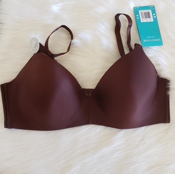Vanity Fair Wirefree Full Coverage Bra 38C Brown Silky NEW - Picture 2 of 4